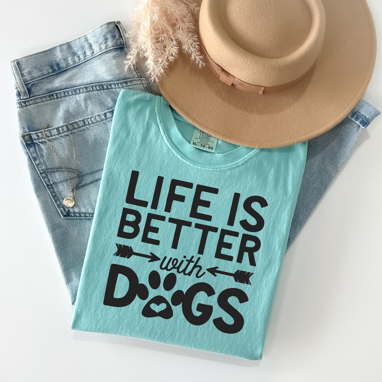 Life is Better with Dogs - Comfort Colors Graphic Tee