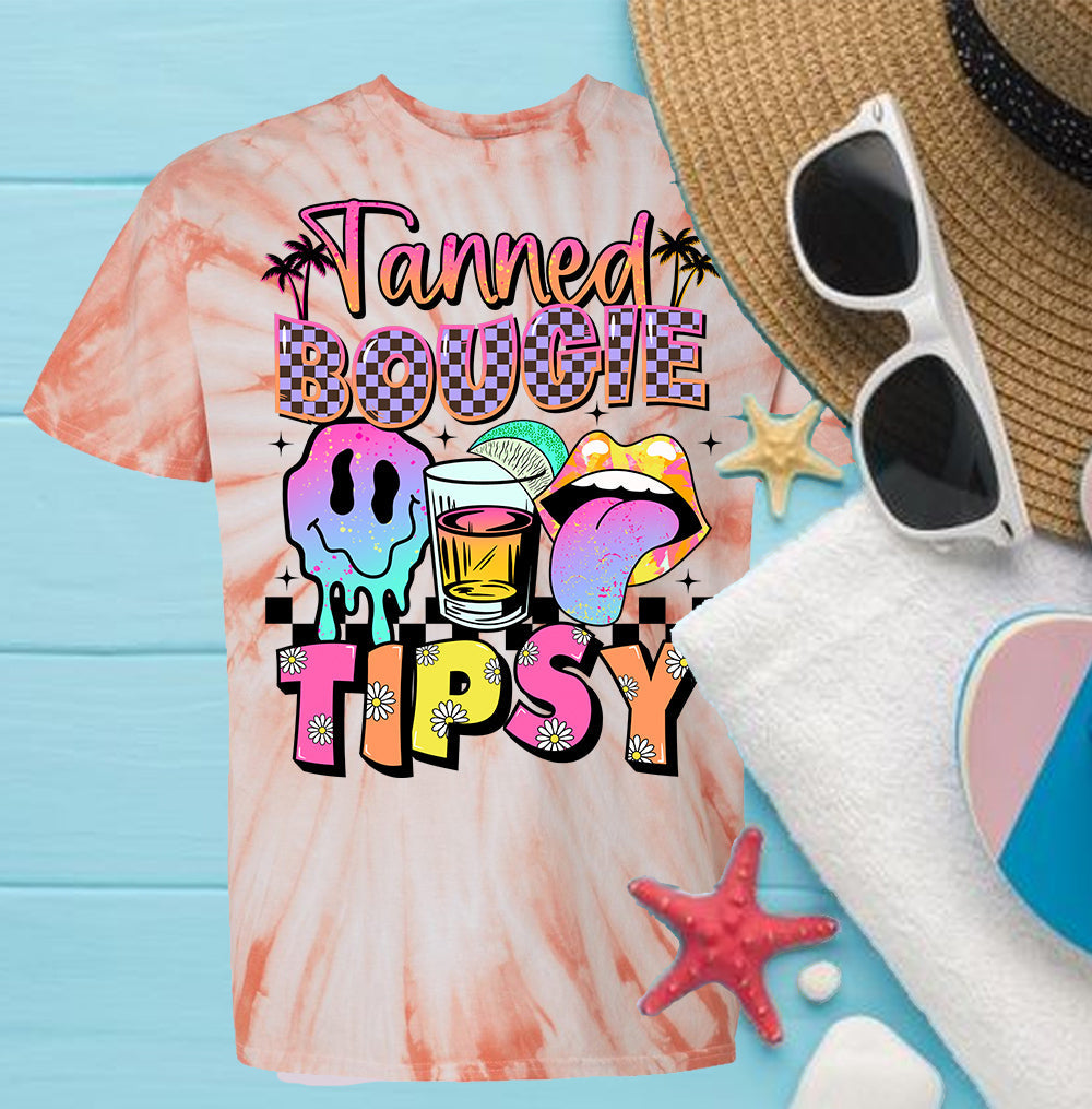 Tanned Bougie Tipsy - Tie Dye Graphic Tee