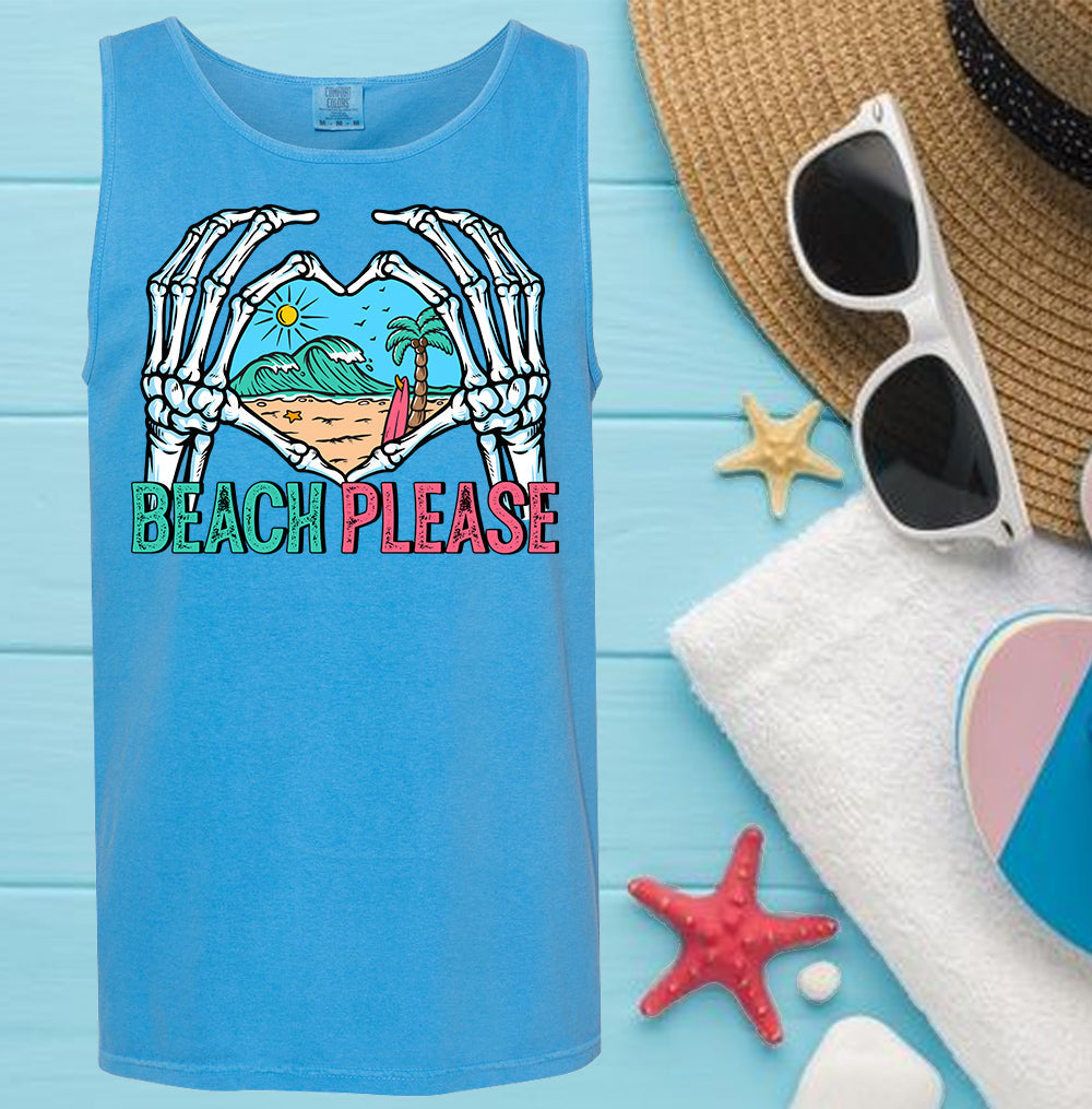 Beach Please - Comfort Colors Graphic Tank Top