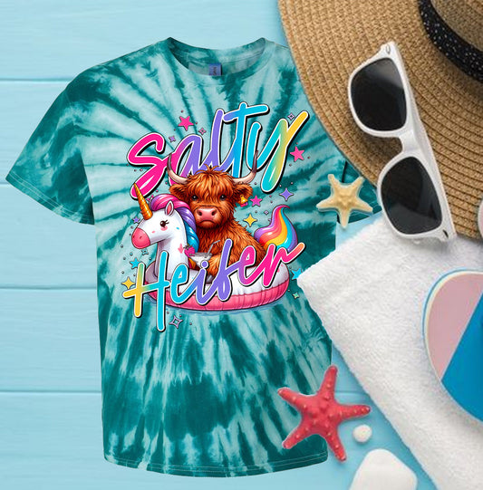 Salty Heifer - Tie Dye Graphic Tee