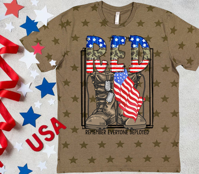 Remember Everyone Deployed - Star Graphic Tee