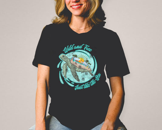 Wild & Free Sea Turtle Graphic Tee