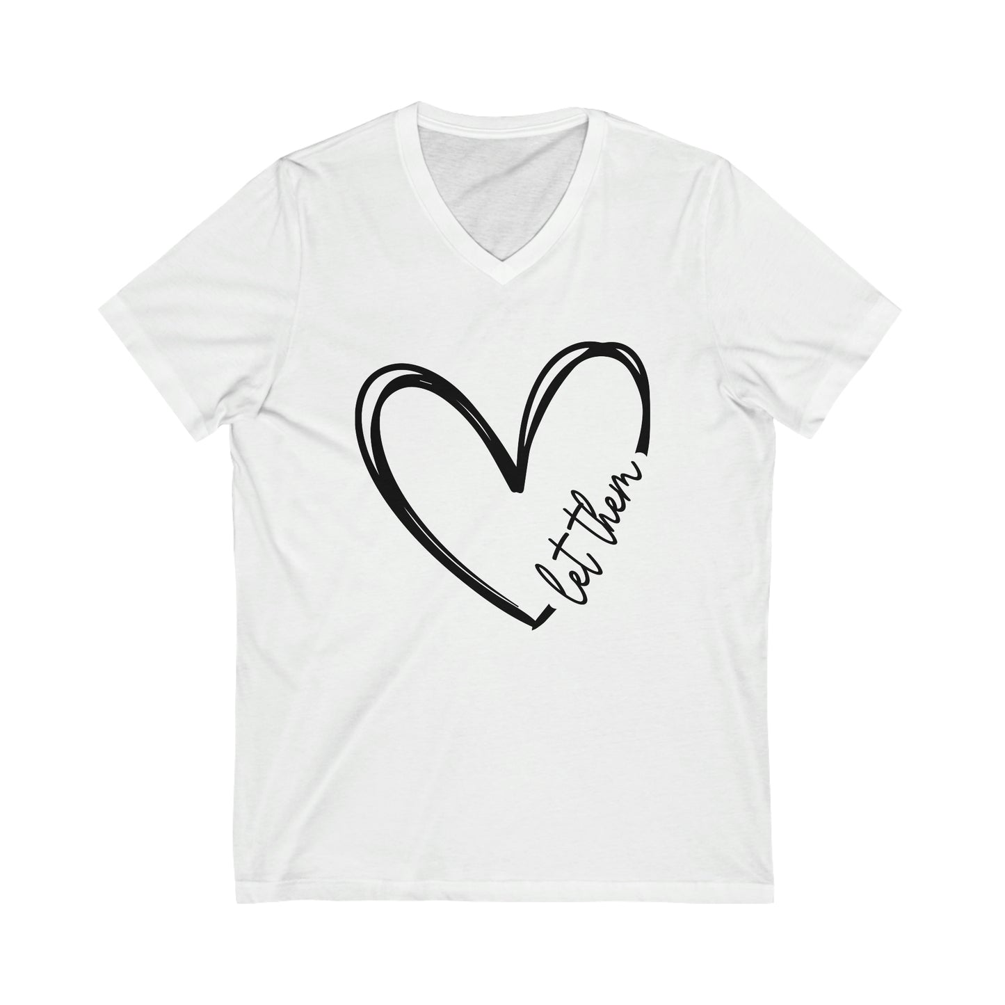 Let Them Heart V-Neck Tee