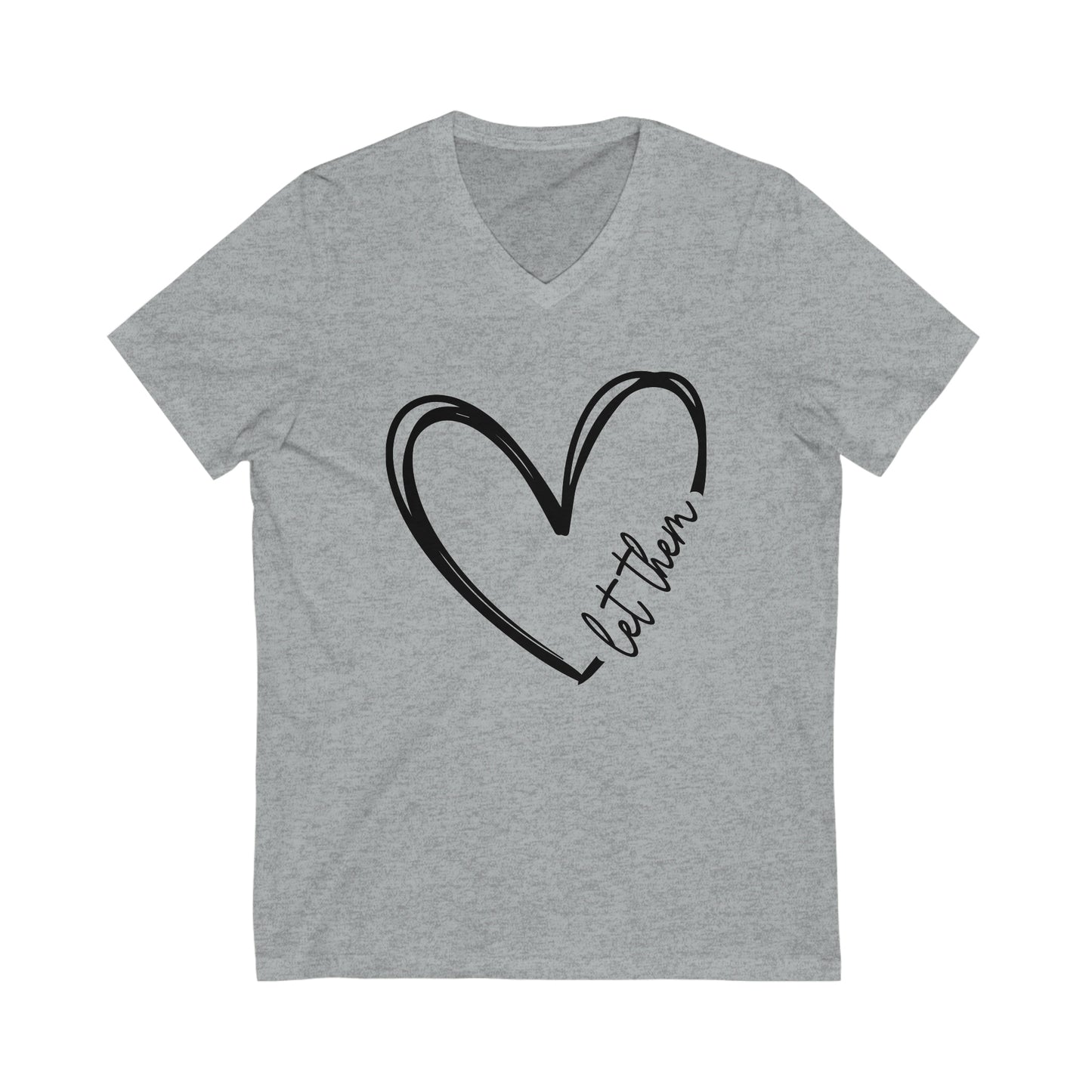 Let Them Heart V-Neck Tee