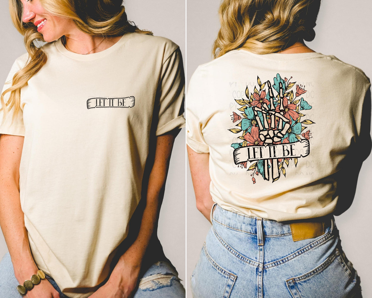 Let It Be Pocket & Back Graphic Tee
