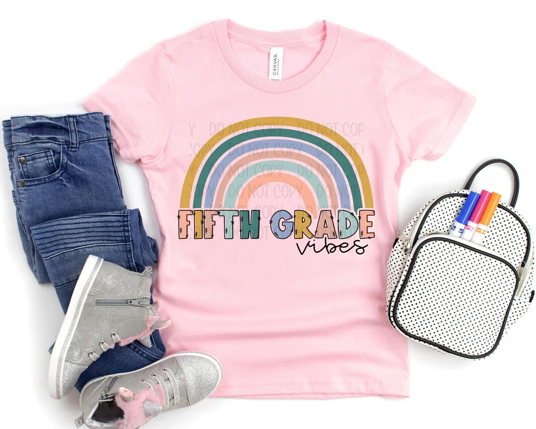 Fifth Grade Rainbow Vibes Toddler/Youth Tee