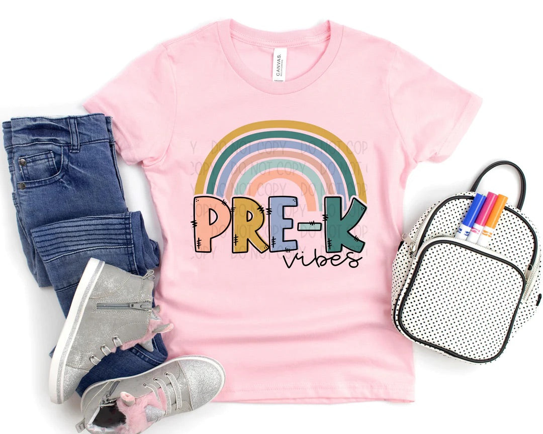 Pre K Rainbow Vibes Toddler/Youth Tee