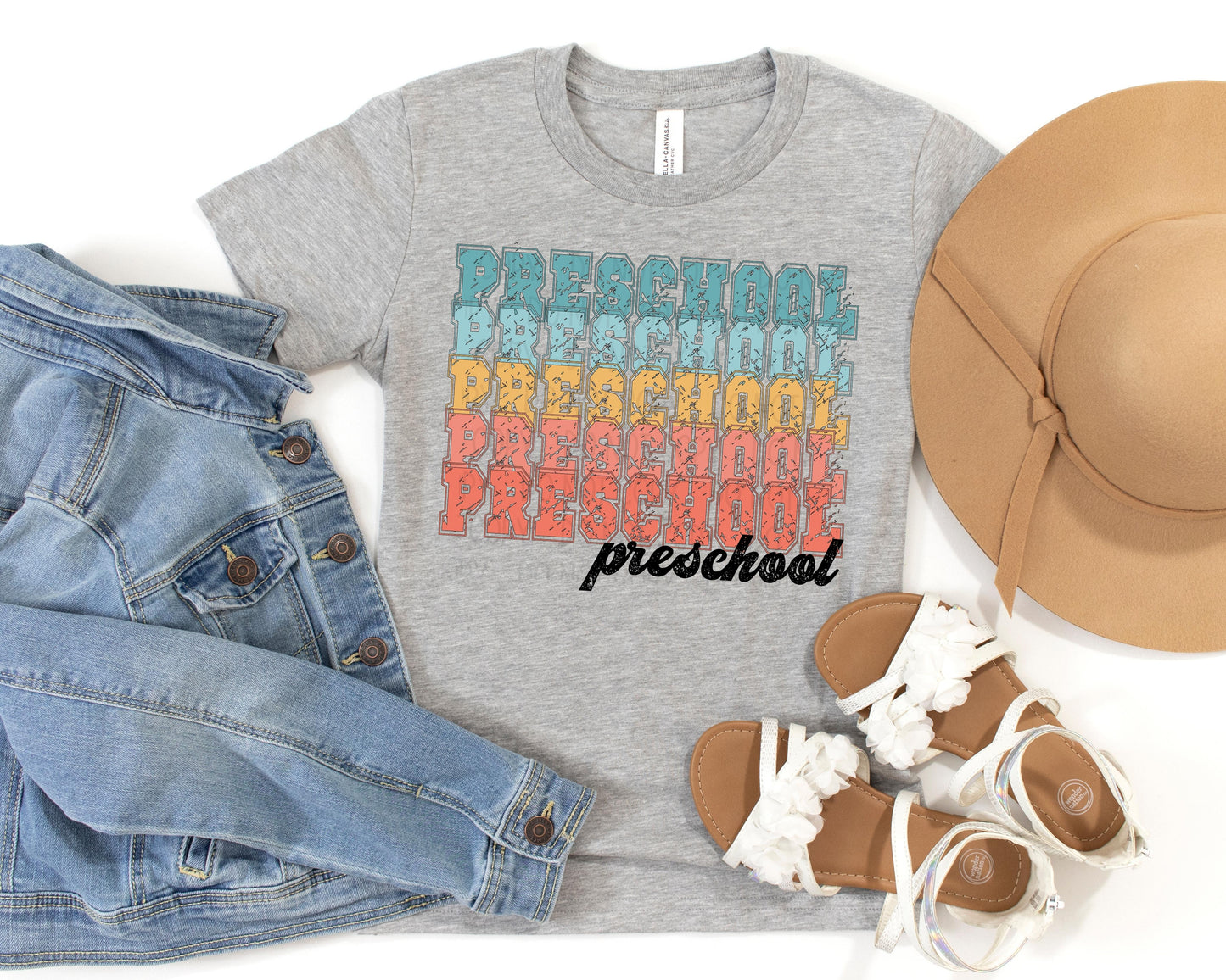 Colorful Stacked Pre School Toddler/Youth Tee