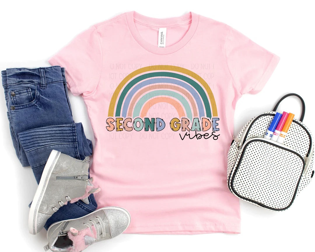 Second Grade Rainbow Vibes Toddler/Youth Tee