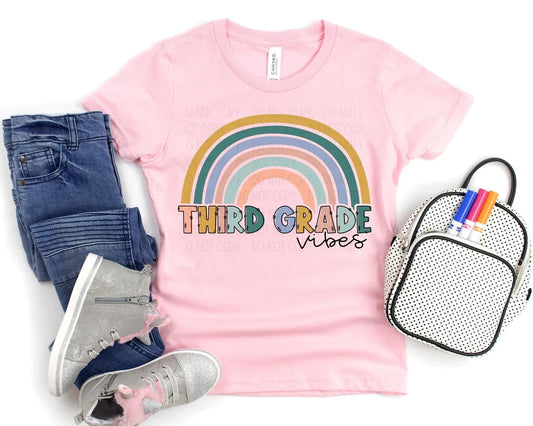 Third Grade Rainbow Vibes Graphic Tee